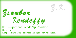 zsombor kendeffy business card